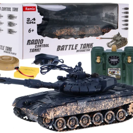 Daljinski Upravljani Tenk T 90 Za Djecu 3+ Model Za Pucanje Kamuflaža 1:28 + Velika Tenkovska Bitka 1