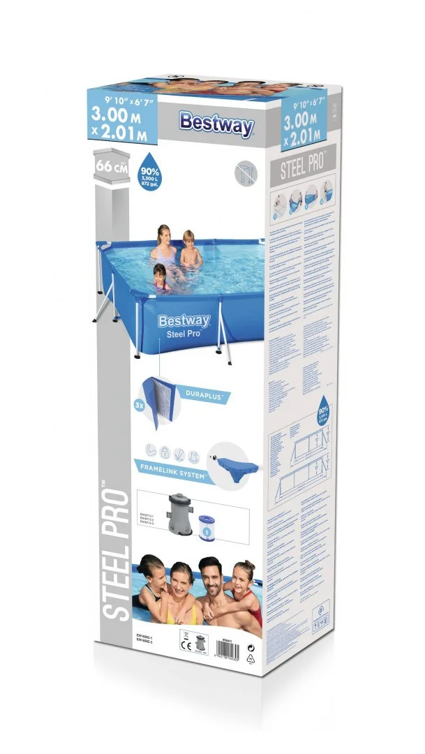 Deluxe Steel Pro 3u1 Bazen S Okvirom Bestway 300x201x66cm + Pumpa + Filter 9