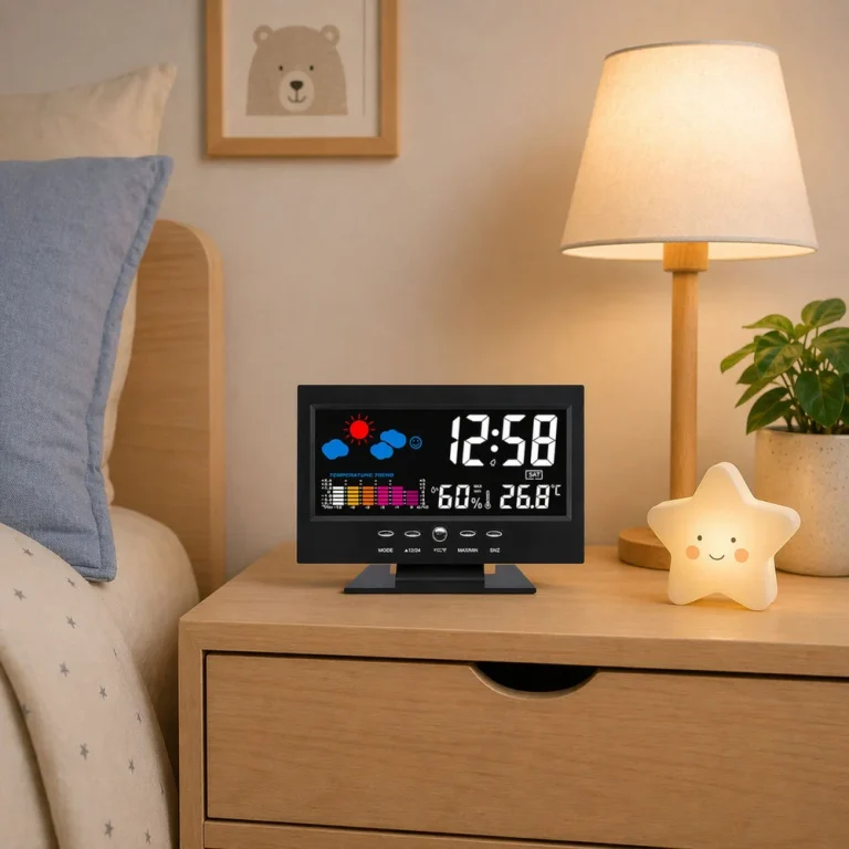 Digitalni Sat S Unutarnjim Termometrom I Higrometrom Led Meteorološka Stanica 5