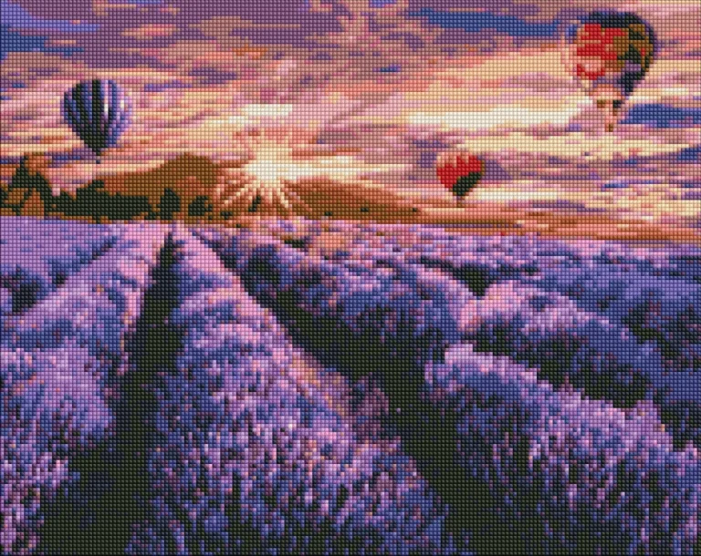 Dijamantni Mozaik Cvjetajuća Lavanda 40 × 50 Cm 1