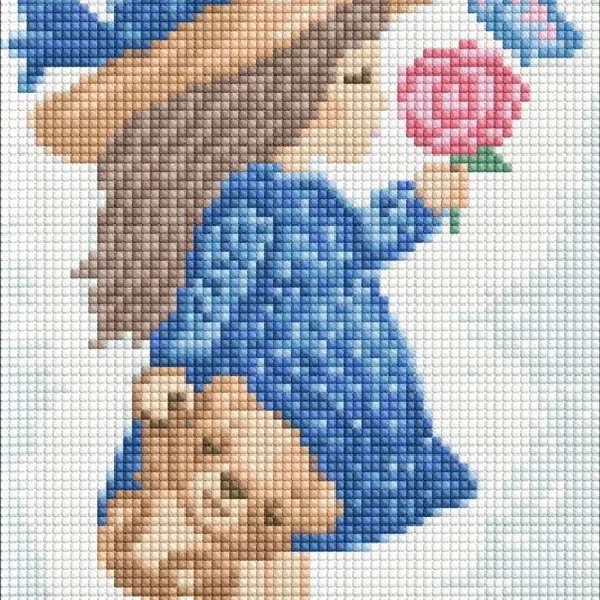 Dijamantni Mozaik Djevojčica 20 × 30 Cm 1