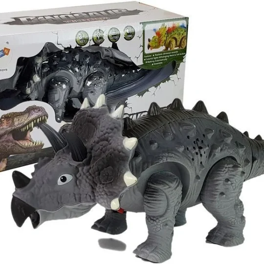 Dinosaur Na Baterije Triceratops Sivi 1