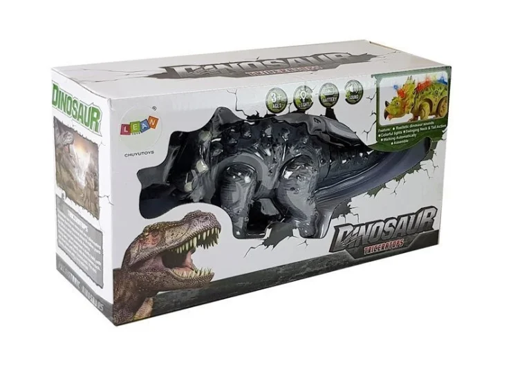 Dinosaur Na Baterije Triceratops Sivi 4
