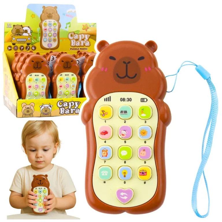 Dječja Edukativna Svjetla Za Telefon, Zvukovi, Melodije, Capybara Brown 1