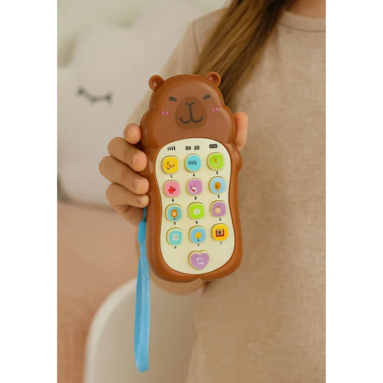 Dječja Edukativna Svjetla Za Telefon, Zvukovi, Melodije, Capybara Brown 3