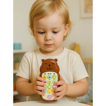 Dječja Edukativna Svjetla Za Telefon, Zvukovi, Melodije, Capybara Brown 4