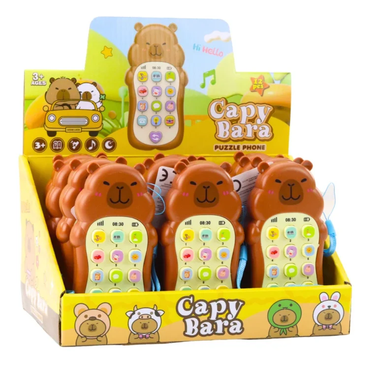Dječja Edukativna Svjetla Za Telefon, Zvukovi, Melodije, Capybara Brown 6