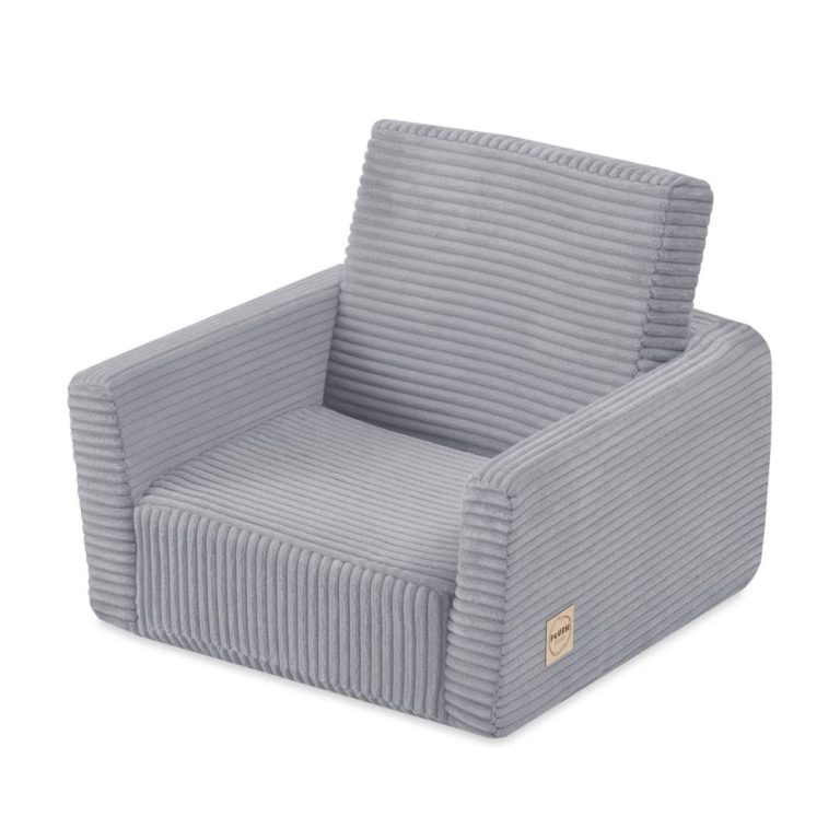 Dječja Fotelja Na Razvlačenje Plush Nest Cubie, Naslonjač, Siva, Vrhunski Kord 6