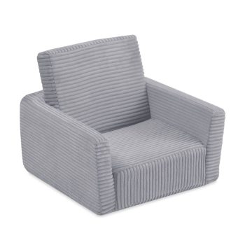 Dječja Fotelja Na Razvlačenje Plush Nest Cubie, Naslonjač, Siva, Vrhunski Kord 9