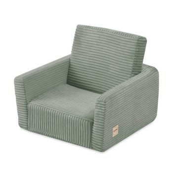Dječja Fotelja Na Razvlačenje Plush Nest Cubie, Naslonjač, Zelena, Vrhunski Kord 5