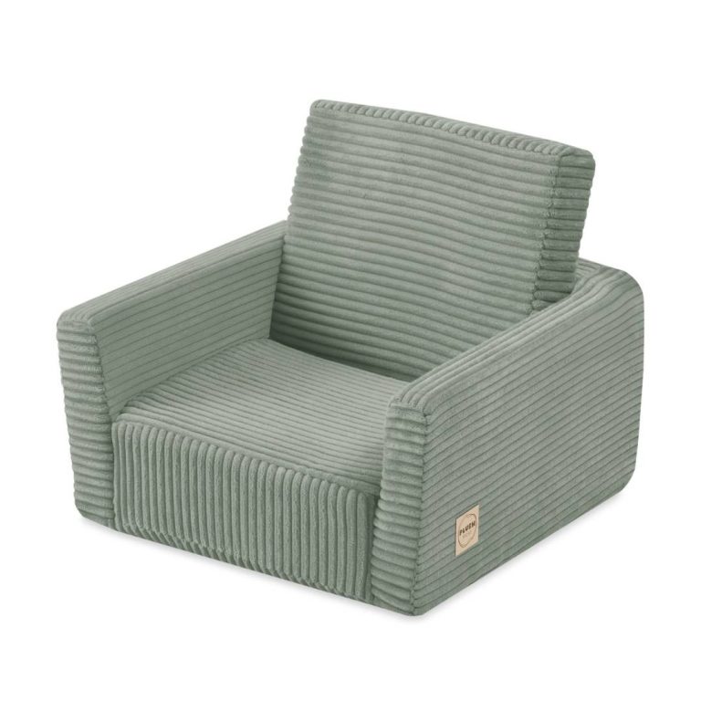Dječja Fotelja Na Razvlačenje Plush Nest Cubie, Naslonjač, Zelena, Vrhunski Kord 5