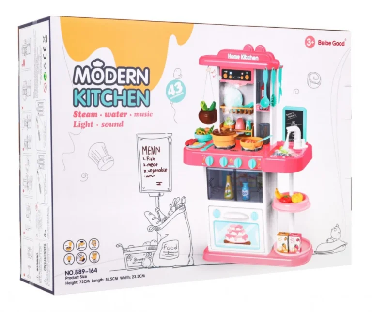 Dječja Kuhinja Roza 43 Dijela 3+ Slavina 11