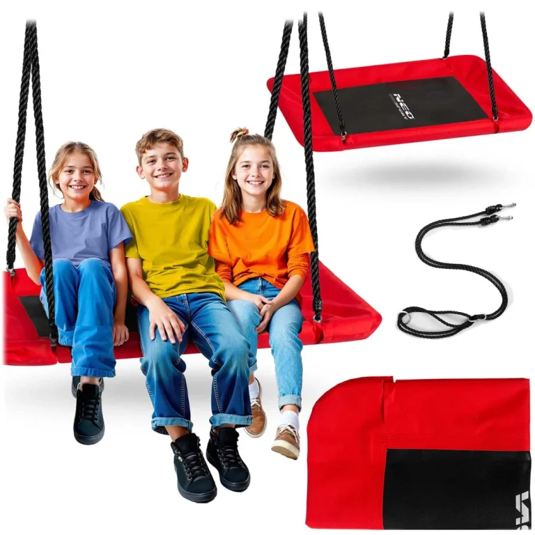 Dječja Pravokutna Ljuljačka Neo Sport Swingo Ptičje Gnijezdo 110 × 70 Cm, Crvena 1