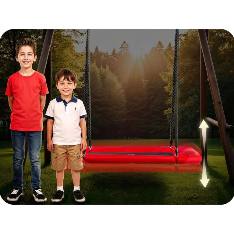 Dječja Pravokutna Ljuljačka Neo Sport Swingo Ptičje Gnijezdo 110 × 70 Cm, Crvena 10