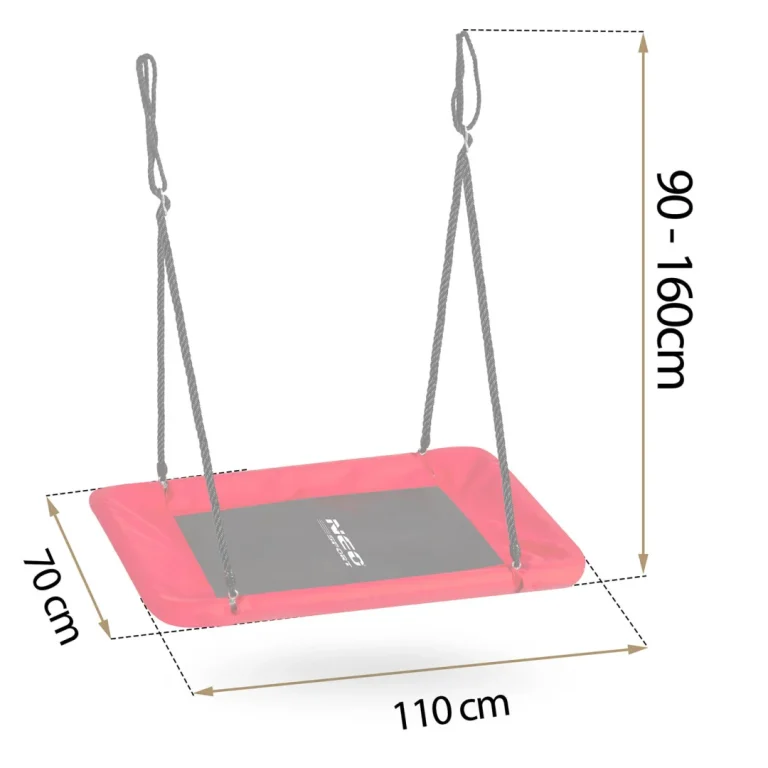 Dječja Pravokutna Ljuljačka Neo Sport Swingo Ptičje Gnijezdo 110 × 70 Cm, Crvena 4
