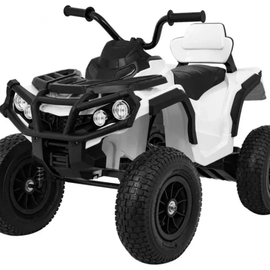Dječji Atv Air Quad Na Baterije, Bijeli + Gume Na Napuhavanje + Mp3 Radio + Spori Start, Bijela Quad Na Akumulator 1