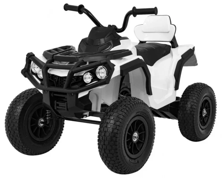 Dječji Atv Air Quad Na Baterije, Bijeli + Gume Na Napuhavanje + Mp3 Radio + Spori Start, Bijela Quad Na Akumulator 1