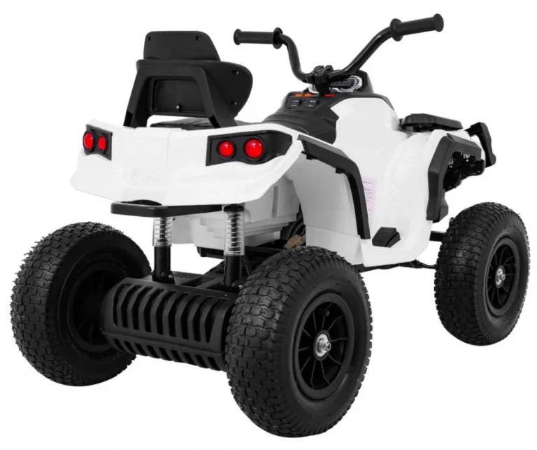 Dječji Atv Air Quad Na Baterije, Bijeli + Gume Na Napuhavanje + Mp3 Radio + Spori Start, Bijela Quad Na Akumulator 8