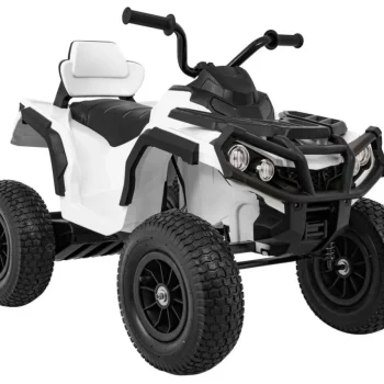Dječji Atv Air Quad Na Baterije, Bijeli + Gume Na Napuhavanje + Mp3 Radio + Spori Start, Bijela Quad Na Akumulator 9