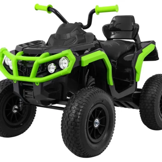 Dječji Atv Air Quad Na Baterije, Crno Zeleni + Gume Na Napuhavanje + Mp3 Radio + Spori Start Quad Na Akumulator 1