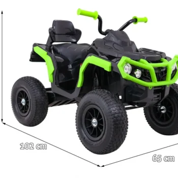 Dječji Atv Air Quad Na Baterije, Crno Zeleni + Gume Na Napuhavanje + Mp3 Radio + Spori Start Quad Na Akumulator 2