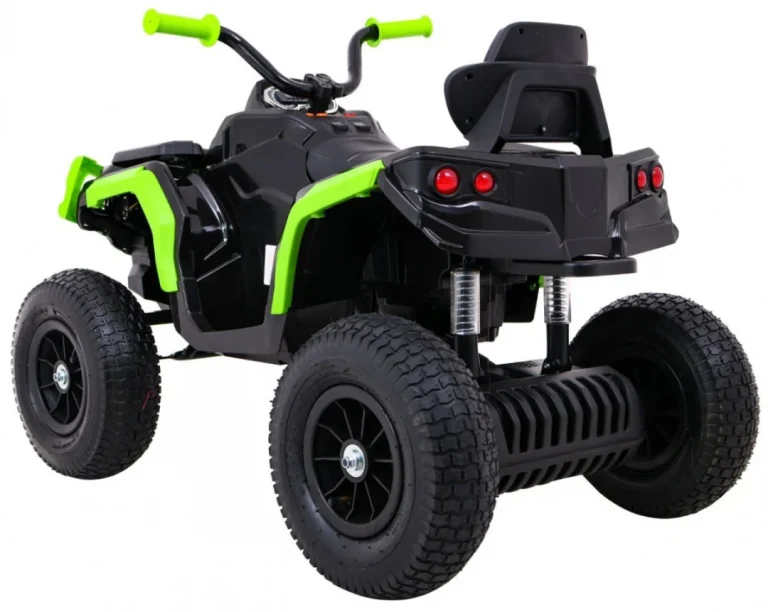 Dječji Atv Air Quad Na Baterije, Crno Zeleni + Gume Na Napuhavanje + Mp3 Radio + Spori Start Quad Na Akumulator 5