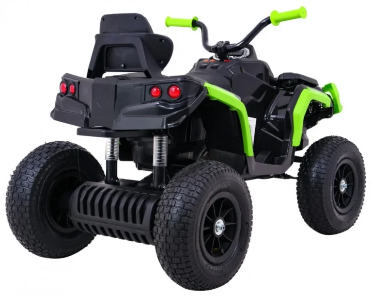 Dječji Atv Air Quad Na Baterije, Crno Zeleni + Gume Na Napuhavanje + Mp3 Radio + Spori Start Quad Na Akumulator 8