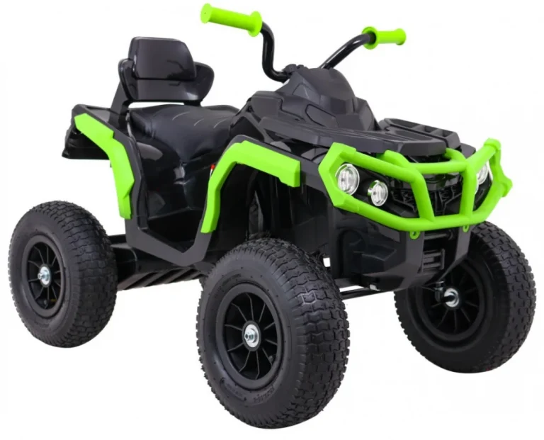 Dječji Atv Air Quad Na Baterije, Crno Zeleni + Gume Na Napuhavanje + Mp3 Radio + Spori Start Quad Na Akumulator 9