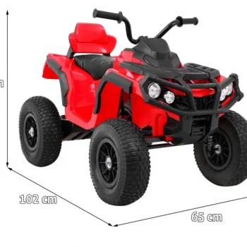 Dječji Atv Air Quad Na Baterije, Crveni + Gume Na Napuhavanje + Mp3 Radio + Spori Start, Crvena Quad Na Akumulator 2
