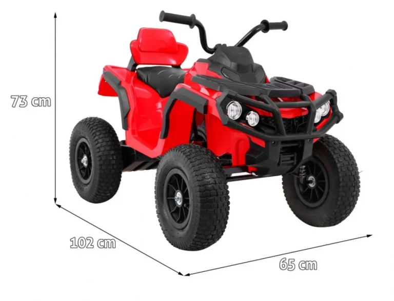 Dječji Atv Air Quad Na Baterije, Crveni + Gume Na Napuhavanje + Mp3 Radio + Spori Start, Crvena Quad Na Akumulator 2