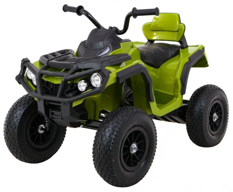 Dječji Atv Air Quad Na Baterije, Zeleni + Gume Na Napuhavanje + Mp3 Radio + Spori Start, Zelena Quad Na Akumulator 1