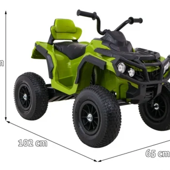 Dječji Atv Air Quad Na Baterije, Zeleni + Gume Na Napuhavanje + Mp3 Radio + Spori Start, Zelena Quad Na Akumulator 2