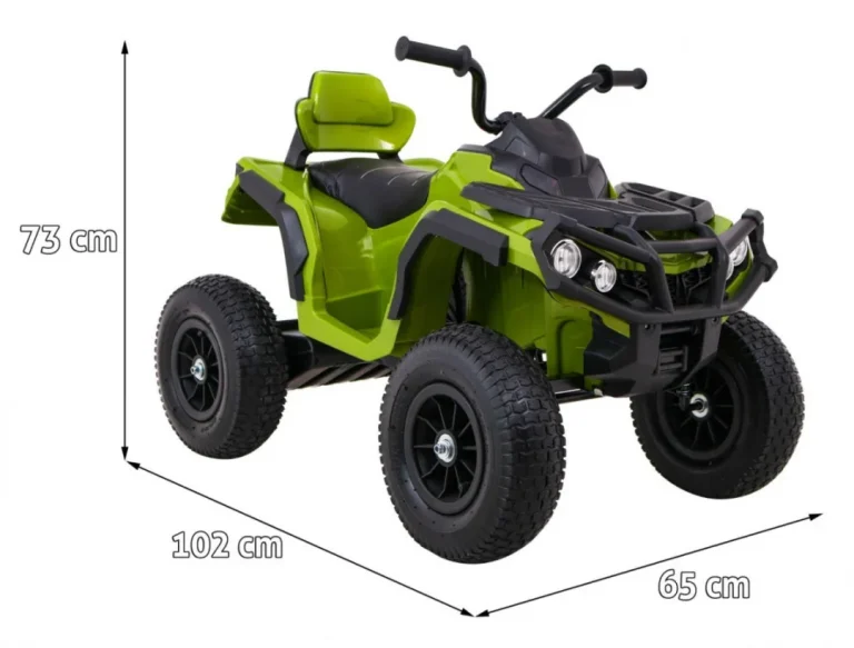 Dječji Atv Air Quad Na Baterije, Zeleni + Gume Na Napuhavanje + Mp3 Radio + Spori Start, Zelena Quad Na Akumulator 2