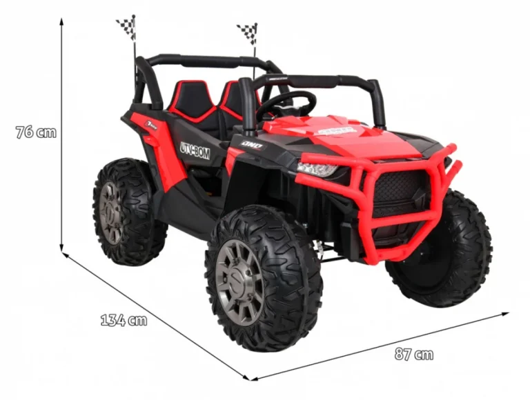 Dječji Buggy Racer Crveni + 4x4 Pogon + Daljinski Upravljač + Spori Start + Nosač Za, Crvena 2