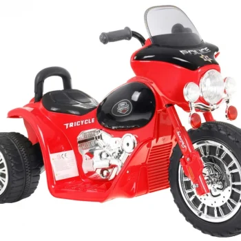 Dječji Chopper Motocikl Na Baterije, Crveni + 3 Kotača + Zvukovi + Led Svjetla, Crvena Motor Na Akumulator 2