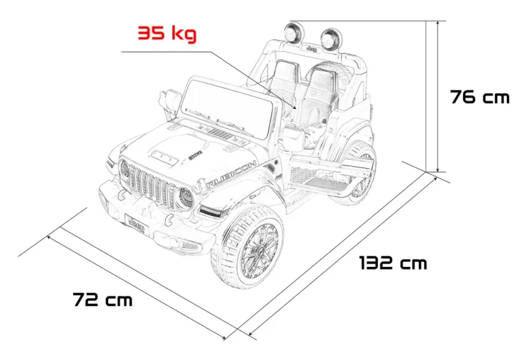 Dječji Jeep Wrangler Rubicon Lift Zeleni Auto Na Akumulator 2