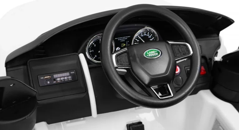 Dječji Land Rover Discovery Bijeli + Daljinski Upravljač + Pojas S 5 Točaka + Podešavanje, Bijela 10