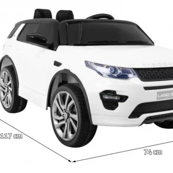 Dječji Land Rover Discovery Bijeli + Daljinski Upravljač + Pojas S 5 Točaka + Podešavanje, Bijela 2