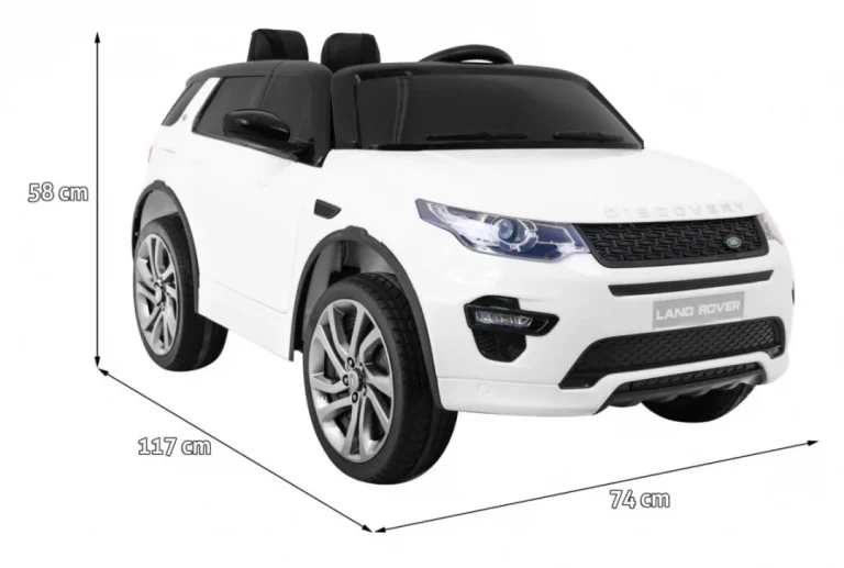 Dječji Land Rover Discovery Bijeli + Daljinski Upravljač + Pojas S 5 Točaka + Podešavanje, Bijela 2