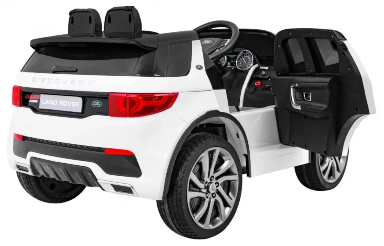 Dječji Land Rover Discovery Bijeli + Daljinski Upravljač + Pojas S 5 Točaka + Podešavanje, Bijela 8