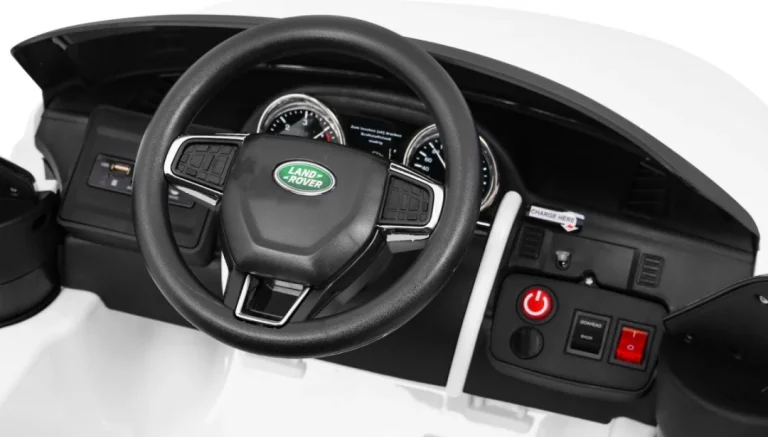Dječji Land Rover Discovery Bijeli + Daljinski Upravljač + Pojas S 5 Točaka + Podešavanje, Bijela 9