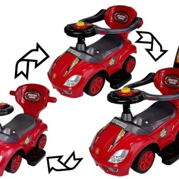 Dječji Auto Za Guranje S Ručkom Za Roditelje Mega Autić 3 U 1 Crveni 2