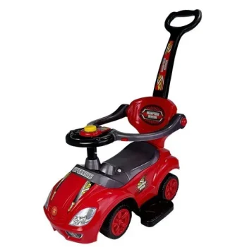 Dječji Auto Za Guranje S Ručkom Za Roditelje Mega Autić 3 U 1 Crveni 3