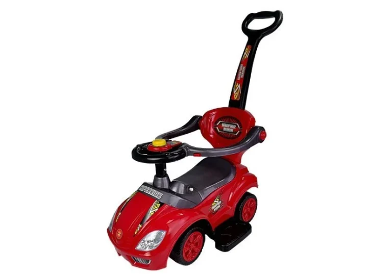 Dječji Auto Za Guranje S Ručkom Za Roditelje Mega Autić 3 U 1 Crveni 3