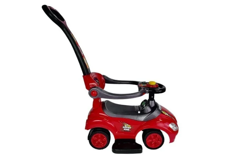 Dječji Auto Za Guranje S Ručkom Za Roditelje Mega Autić 3 U 1 Crveni 4