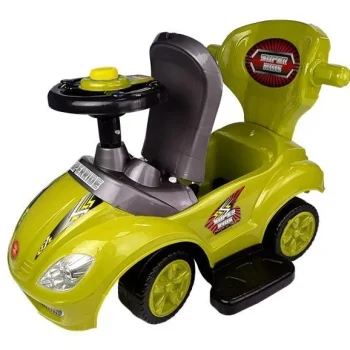 Dječji Auto Za Guranje S Ručkom Za Roditelje Mega Autić 3 U 1 žuti 11
