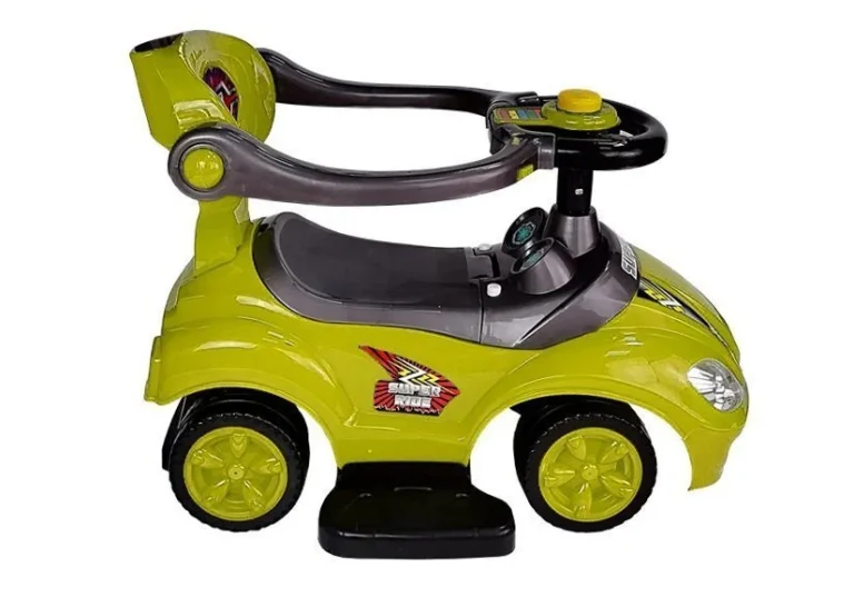 Dječji Auto Za Guranje S Ručkom Za Roditelje Mega Autić 3 U 1 žuti 7