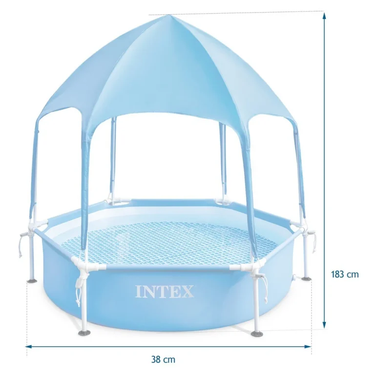 Dječji Bazen S Okvirom I Krovom 183 X 38 Cm Intex 28209 5