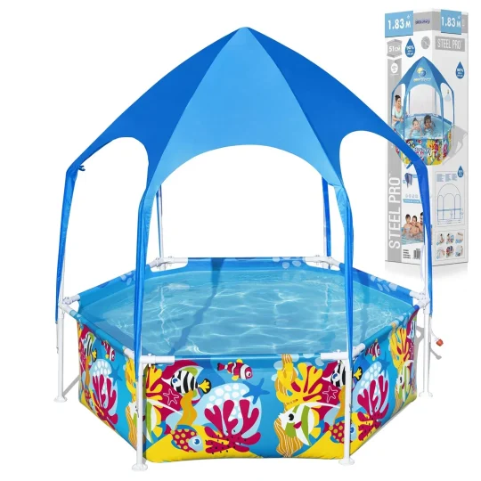 Dječji Bazen S Okvirom I Krovom 183 X 51 Cm Bestway 5618t 1