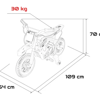Dječji Električni Motocikl Honda Cfr450r Plavi Motor Na Akumulator 4